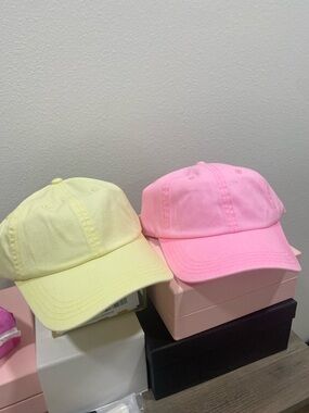 JoyLab Yellow and Pink Adjustable Baseball Caps